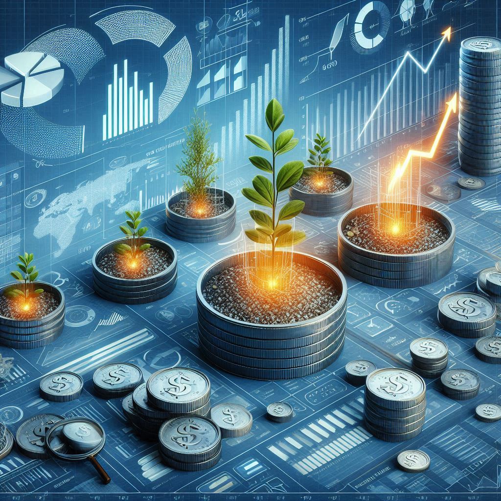 Investment growth chart illustrating the power of compounding.