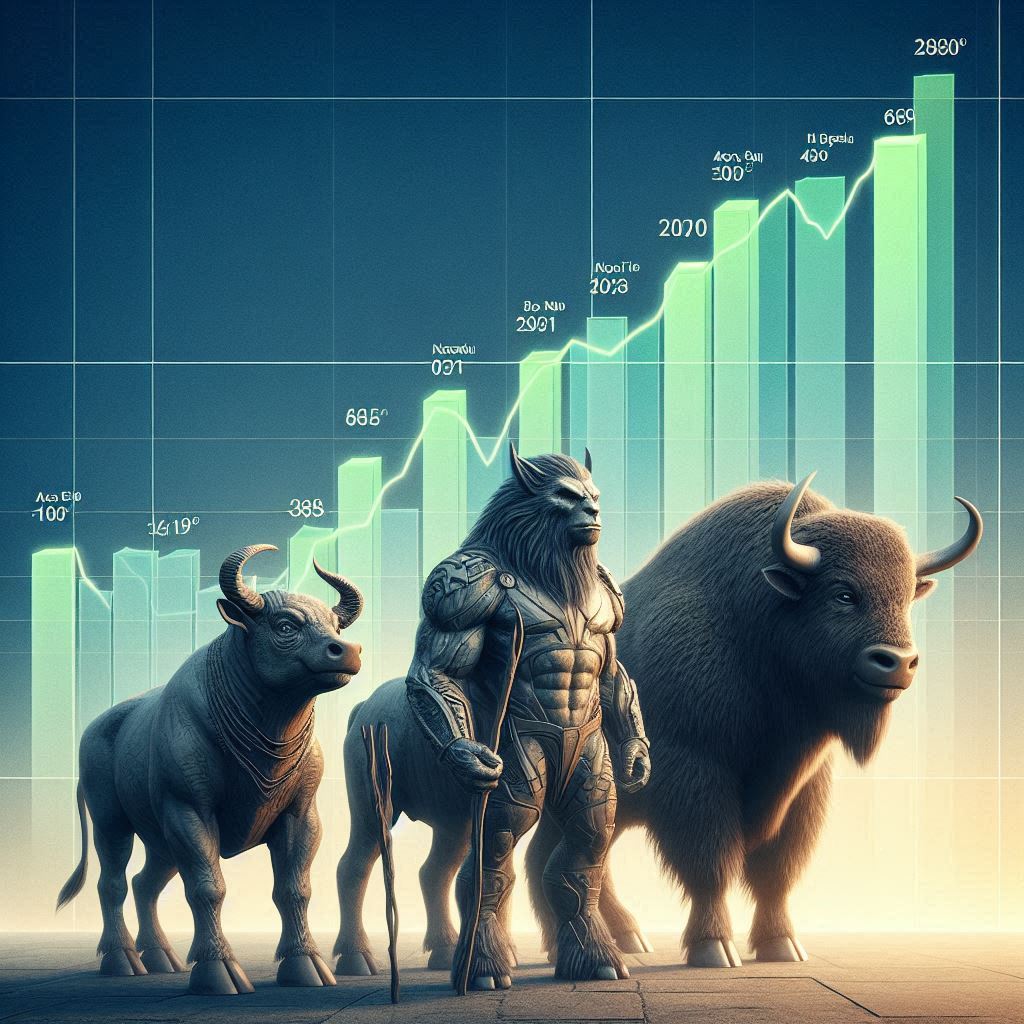 Predicted growth of major US stock indices by 2030.
