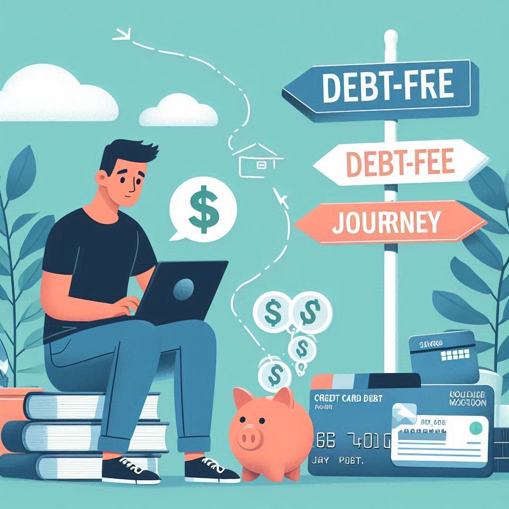 A person managing and paying off credit card debt responsibly.