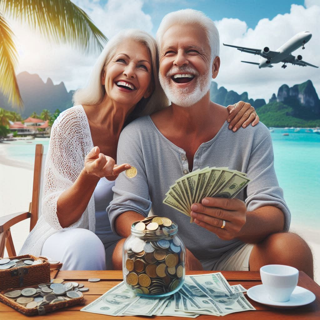A retired couple enjoying financial freedom through smart investing.