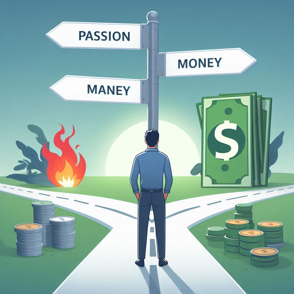 Decision-making between saving and investing.