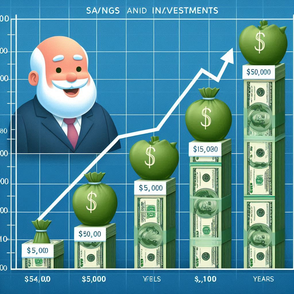Financial growth comparison: saving vs. investing.