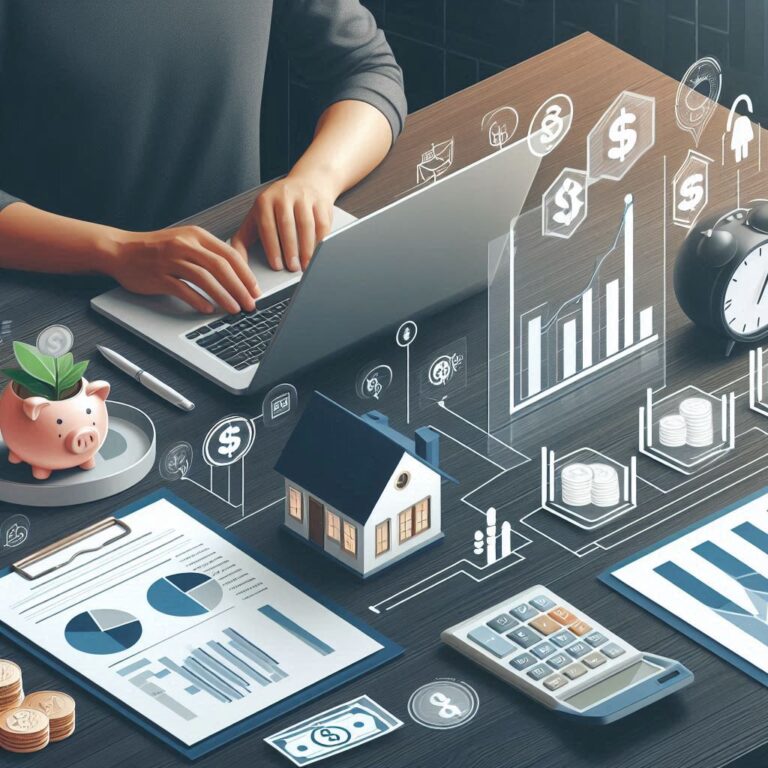 Personal finance and investment planning desk setup.